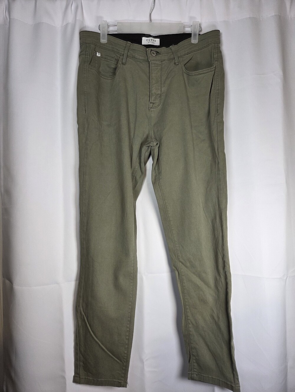 Curve Appeal Green Stretch Denim Slim Ankle Jeans Women's Size 10